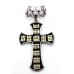 Scarf Ring - Rhinestone Cross Charm - SR-QN9371BKCL